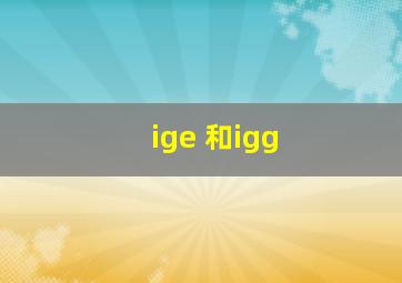 ige 和igg